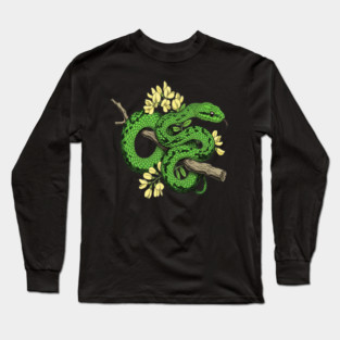 Boomslang with Yellow Acacia Blooms Long Sleeve T-Shirt