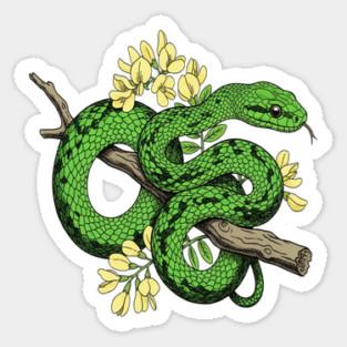 Boomslang with Yellow Acacia Blooms Sticker
