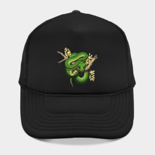 Green Boomslang with Yellow Blossoms Hat