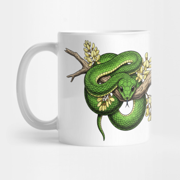 Green Boomslang with Yellow Blossoms by BirdsnStuff