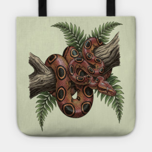 Rainbow Boa with Tropical Ferns Tote
