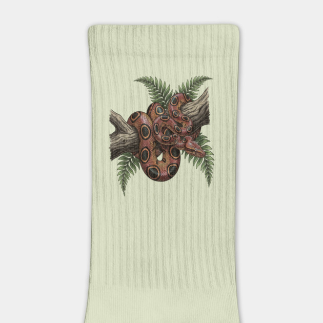 Rainbow Boa with Tropical Ferns by BirdsnStuff