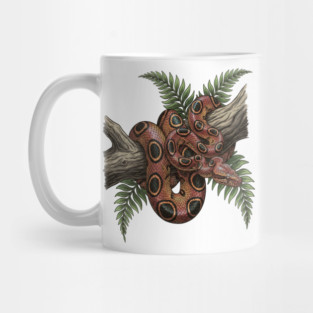 Rainbow Boa with Tropical Ferns Mug