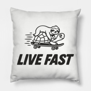 Live Fast Chill Lazy Sarcastic Vibes Pillow