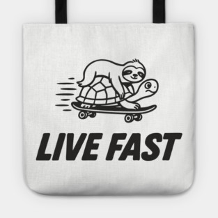 Live Fast Chill Lazy Sarcastic Vibes Tote