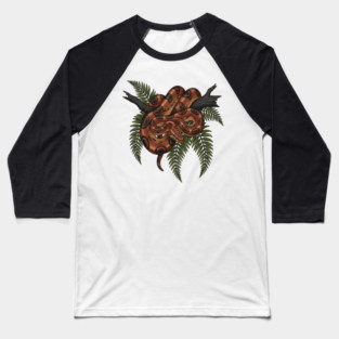 Rainbow Boa with Deep Jungle Ferns Baseball T-Shirt