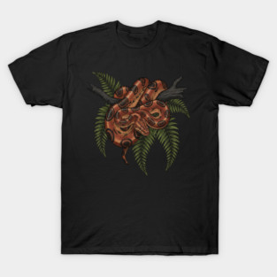 Rainbow Boa with Deep Jungle Ferns T-Shirt