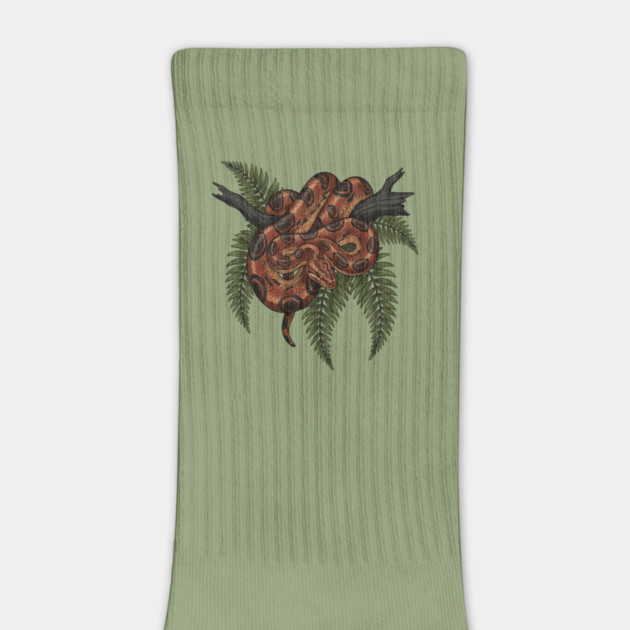 Rainbow Boa with Deep Jungle Ferns by BirdsnStuff