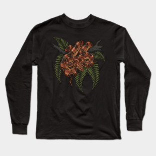 Rainbow Boa with Deep Jungle Ferns Long Sleeve T-Shirt