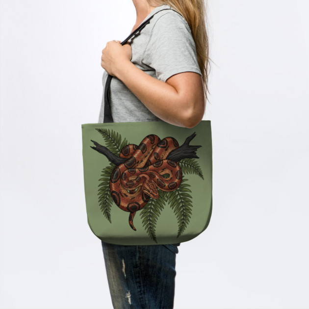 Rainbow Boa with Deep Jungle Ferns by BirdsnStuff