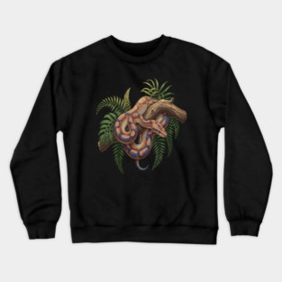 Iridescent Rainbow Boa with Ferns Crewneck Sweatshirt