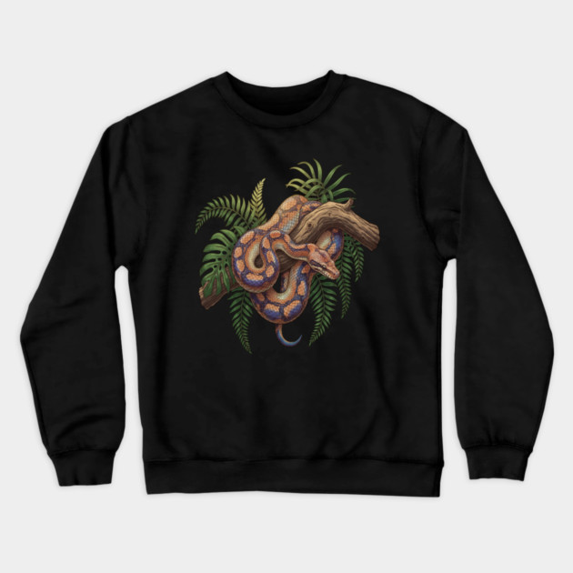 Iridescent Rainbow Boa with Ferns Crewneck Sweatshirt by BirdsnStuff