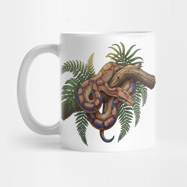 Iridescent Rainbow Boa with Ferns by BirdsnStuff