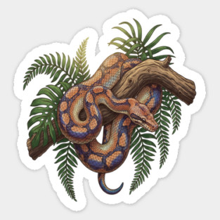 Iridescent Rainbow Boa with Ferns Magnet