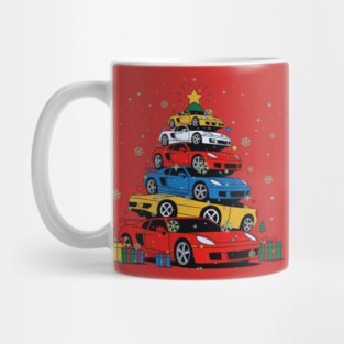 Car Madness Christmas Tree! Classic Muscle Cars And Hot Rods Mug