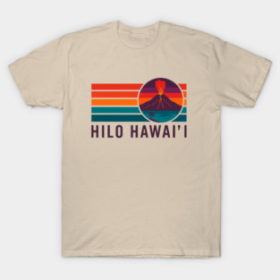 Hilo Hawaiʻi Big Island Retro Volcano Sunset Design T-Shirt