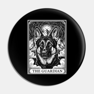 The Guardian German Shepherd Tarot Card Mystical Dog Art Pin