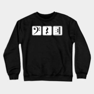 Play Rest Repeat Bass Clef Graphic Crewneck Sweatshirt