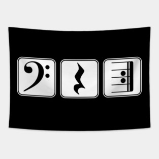 Play Rest Repeat Bass Clef Graphic Tapestry