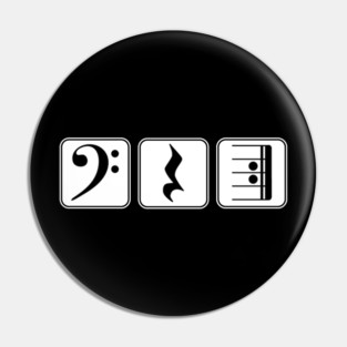 Play Rest Repeat Bass Clef Graphic Pin