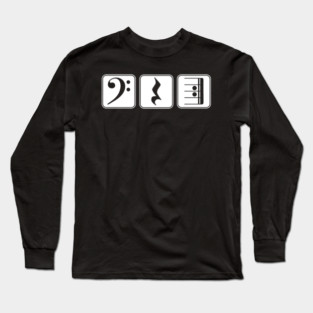 Play Rest Repeat Bass Clef Graphic Long Sleeve T-Shirt