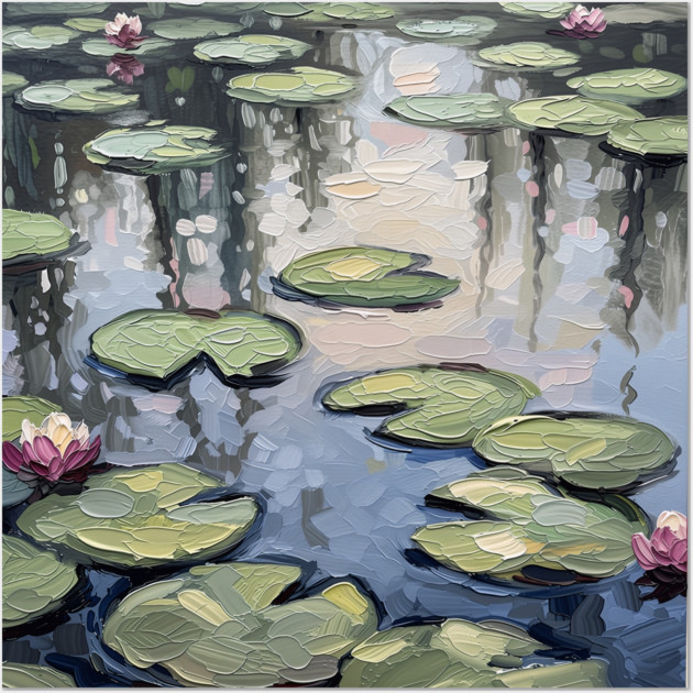 Masterpiece Remix - Monet's Digital Lilies Wall Art by Marco Pinhal