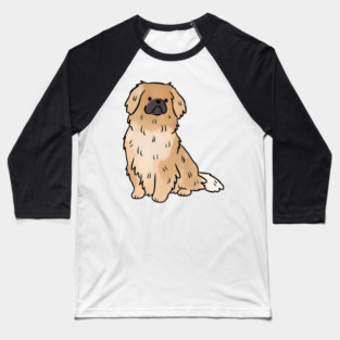 Tibetan Spaniel Dog Cute Fluffy Pet Owner Baseball T-Shirt