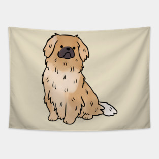 Tibetan Spaniel Dog Cute Fluffy Pet Owner Tapestry