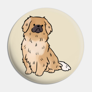 Tibetan Spaniel Dog Cute Fluffy Pet Owner Pin