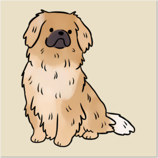 Tibetan Spaniel Dog Cute Fluffy Pet Owner Posters and Art