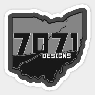7071 Logo in Gray Sticker