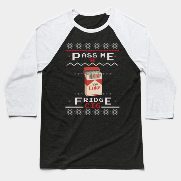 Diet Coke Fridge Cig – Vintage Ugly Christmas Design Baseball T-Shirt by Shit Post Hero