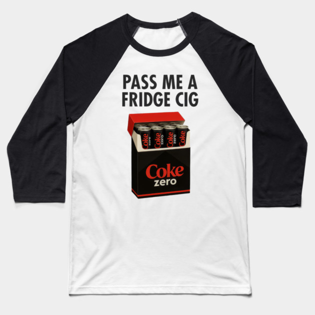 Coke Zero Fridge Cig – Retro Pack Parody Graphic Baseball T-Shirt by Shit Post Hero