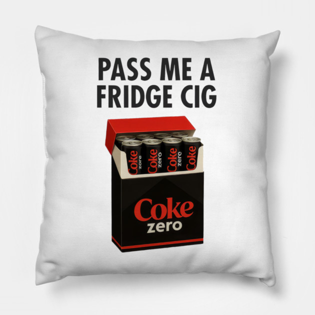 Coke Zero Fridge Cig – Retro Pack Parody Graphic Pillow by Shit Post Hero