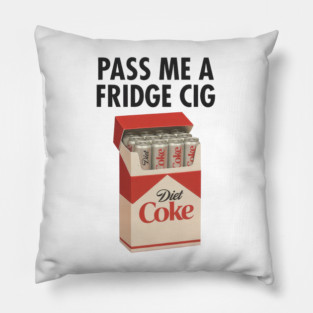 Diet Coke Fridge Cig – Vintage Pack Parody Graphic Pillow