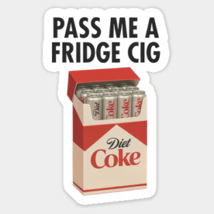 Diet Coke Fridge Cig – Vintage Pack Parody Graphic Sticker