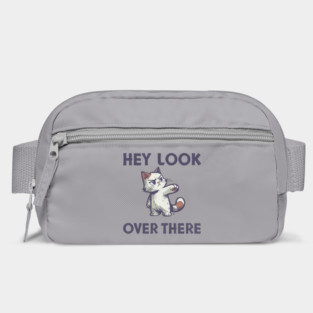 Hey Look Over There T-Shirt - Funny Sarcastic Cat Meme Tee Bag