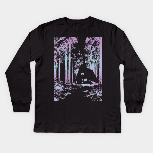 Enchanted Forest - Experimental Color Art Kids Long Sleeve T-Shirt by TuncGK