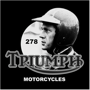 TRIUMPH MOTORCYCLES McQUEEN Posters and Art