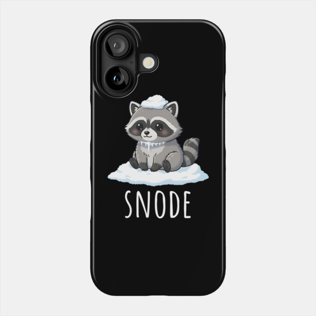 Adorable little snowed-on raccoon saying "snode" Phone Case by Luxinda
