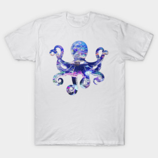 Octopus silhouette filled with colorful ocean life T-Shirt