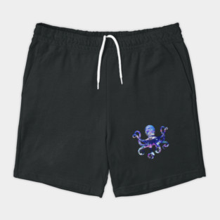 Octopus silhouette filled with colorful ocean life Shorts