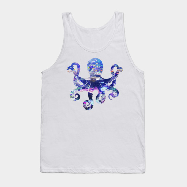 Octopus silhouette filled with colorful ocean life Tank Top by Luxinda