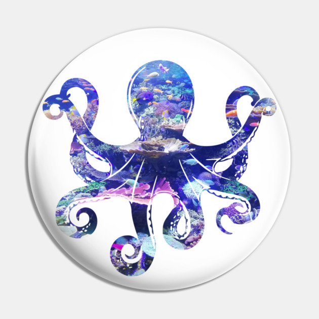 Octopus silhouette filled with colorful ocean life Pin by Luxinda