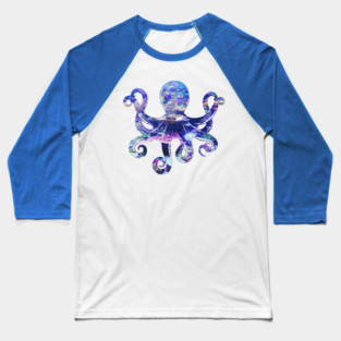 Octopus silhouette filled with colorful ocean life Baseball T-Shirt
