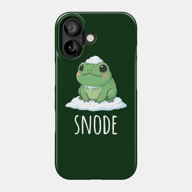 Adorable little snowed-on frog saying "snode" Phone Case by Luxinda