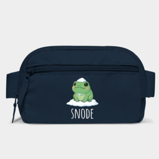 Adorable little snowed-on frog saying "snode" Bag