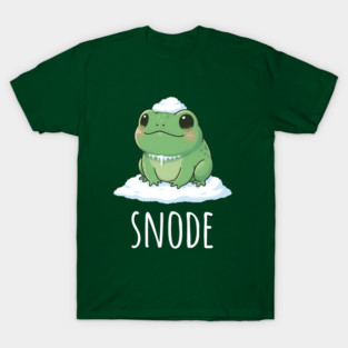 Adorable little snowed-on frog saying "snode" T-Shirt
