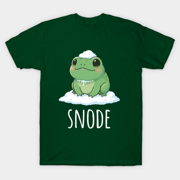 Adorable little snowed-on frog saying "snode" T-Shirt by Luxinda