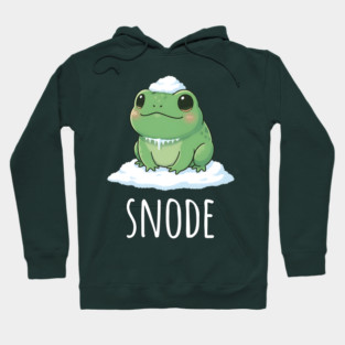 Adorable little snowed-on frog saying "snode" Hoodie